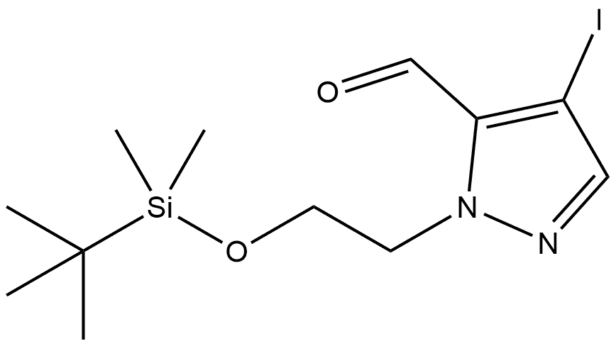 1-{2-[(tert-butyldimethylsilyl)oxy]ethyl}-4-iodo-1H-pyrazole-5-carbaldehyde Structure