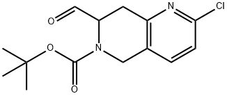 1,1-Dimethylethyl 2-chloro-7-formyl-7,8-dihydro-1,6-naphthyridine-6(5H)-carboxylate 구조식 이미지