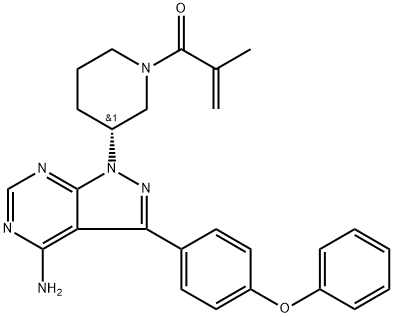 2-Propen-1-one, 1-[(3R)-3-[4-amino-3-(4-phenoxyphenyl)-1H-pyrazolo[3,4-d]pyrimidin-1-yl]-1-piperidinyl]-2-methyl- Structure