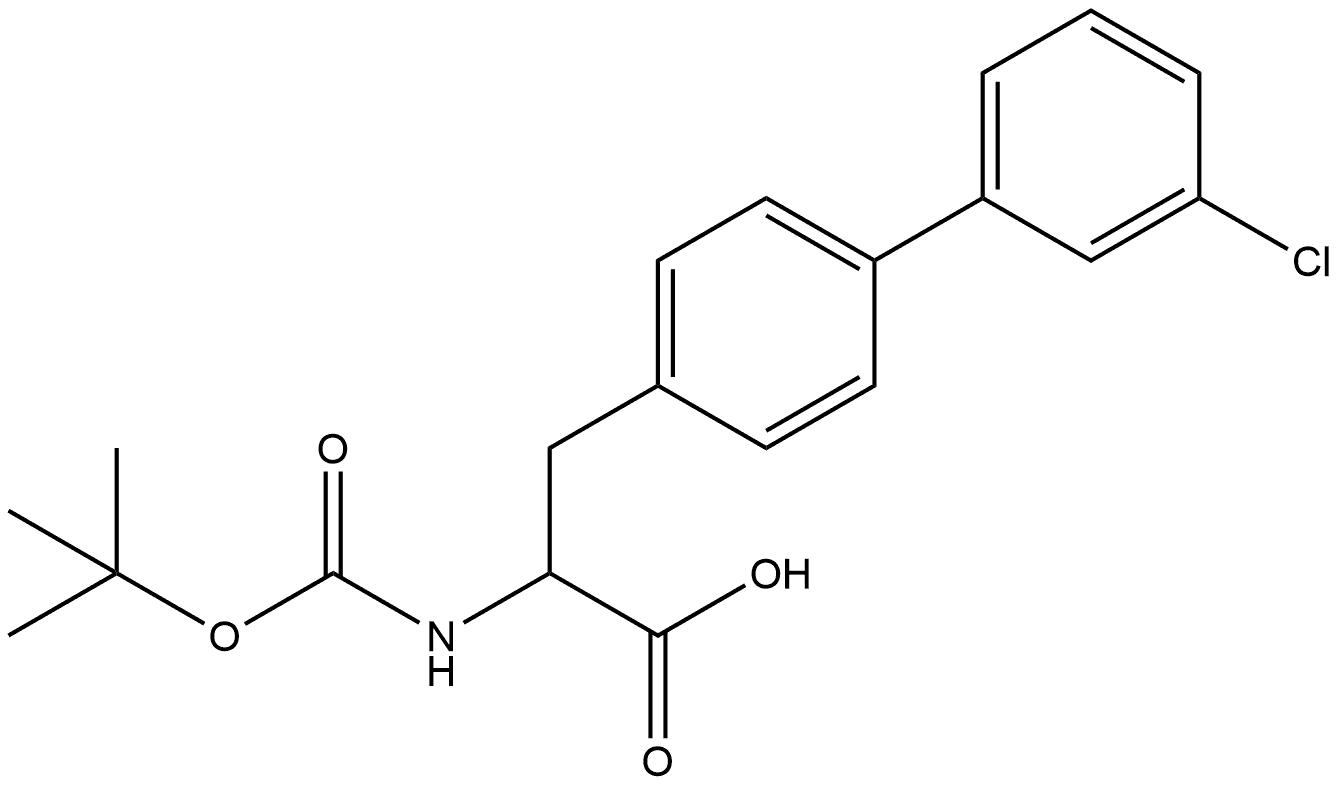 2-((tert-butoxycarbonyl)amino)-3-(3'-chloro-[1,1'-biphenyl]-4-yl)propanoic acid Structure