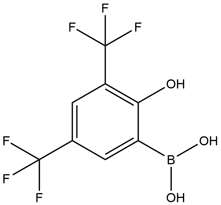 (2-hydroxy-3,5-bis(trifluoromethyl)phenyl)boronic acid Structure