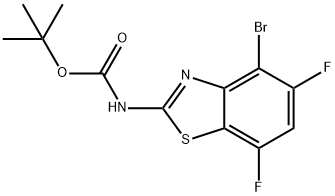 Carbamic acid, N-(4-bromo-5,7-difluoro-2-benzothiazolyl)-, 1,1-dimethylethyl ester 구조식 이미지