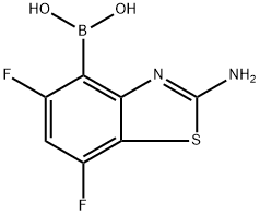 Boronic acid, B-(2-amino-5,7-difluoro-4-benzothiazolyl)- Structure