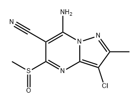 Pyrazolo[1,5-a]pyrimidine-6-carbonitrile, 7-amino-3-chloro-2-methyl-5-(methylsulfinyl)- Structure