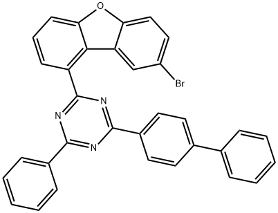 1,3,5-Triazine, 2-[1,1'-biphenyl]-4-yl-4-(8-bromo-1-dibenzofuranyl)-6-phenyl- Structure