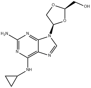 (2R,4R)-4-[2-Amino-6-(cyclopropylamino)purin-9-yl]-1,3-dioxolan-2-yl]methanol Structure