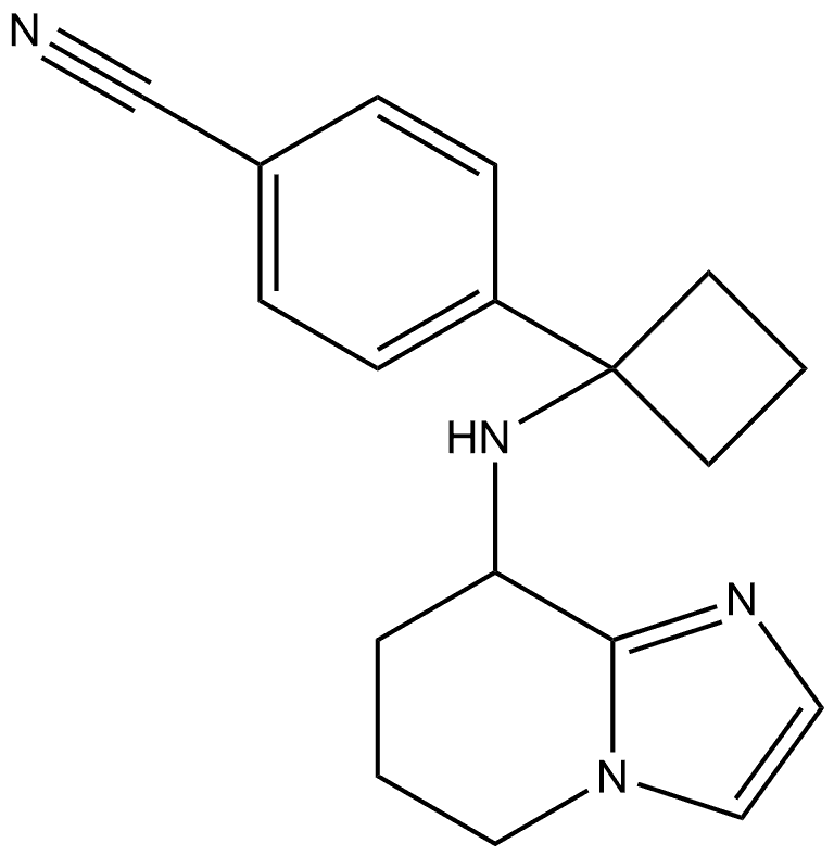 4-1-(5,6,7,8-Tetrahydroimidazo1,2-apyridin-8-yl)aminocyclobutylbenzonitrile Structure