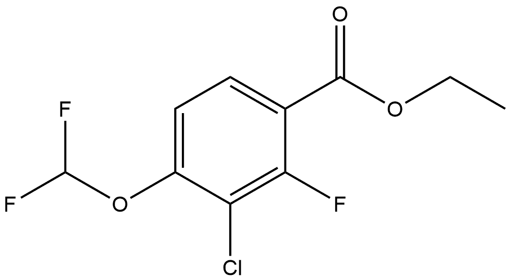 Ethyl 3-chloro-4-(difluoromethoxy)-2-fluorobenzoate Structure