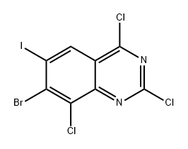 Quinazoline, 7-bromo-2,4,8-trichloro-6-iodo- Structure