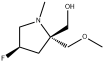 2-Pyrrolidinemethanol, 4-fluoro-2-(methoxymethyl)-1-methyl-, (2R,4R)- 구조식 이미지