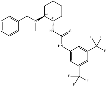 Thiourea, N-[3,5-bis(trifluoromethyl)phenyl]-N'-[(1S,2S)-2-(1,3-dihydro-2H-isoindol-2-yl)cyclohexyl]- Structure