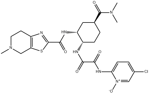 Ethanediamide, N1-(5-chloro-1-oxido-2-pyridinyl)-N2-[(1S,2R,4S)-4-[(dimethylamino)carbonyl]-2-[[(4,5,6,7-tetrahydro-5-methylthiazolo[5,4-c]pyridin-2-yl)carbonyl]amino]cyclohexyl]- 구조식 이미지
