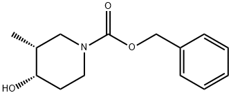 Phenylmethyl (3R,4S)-4-hydroxy-3-methyl-1-piperidinecarboxylate 구조식 이미지
