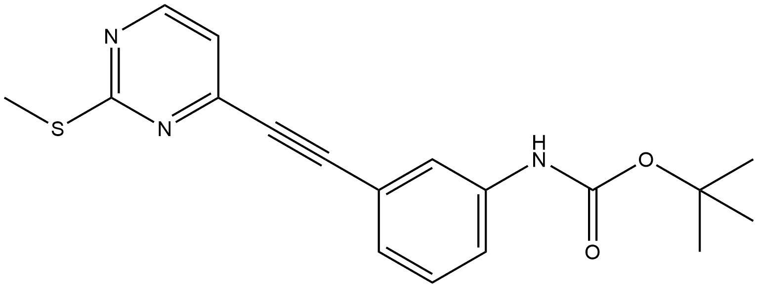 3-(2-Methylsulfanyl-pyrimidin-4-ylethynyl)-phenyl]-carbamic acid tert-butyl ester Structure