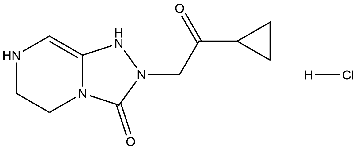 2-(2-Cyclopropyl-2-oxo-ethyl)-5,6,7,8-tetrahydro-2H-[1,2,4]triazolo[4,3-a]pyrazin-3-one hydrochloride Structure