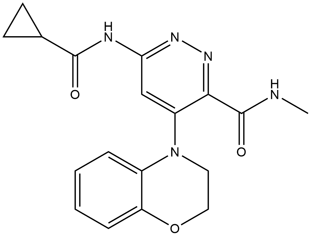 6-(Cyclopropanecarbonyl-amino)-4-(2,3-dihydro-benzo[1,4]oxazin-4-yl)-pyridazine-3-carboxylic acid methylamide Structure