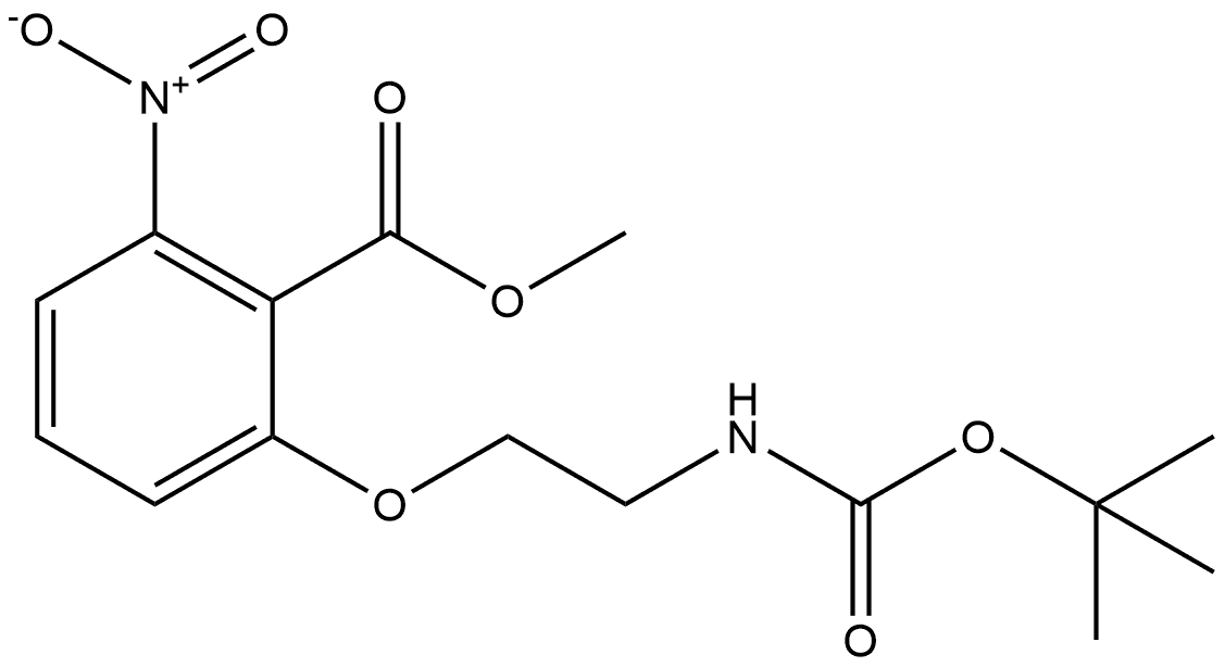 2-(2-tert-Butoxycarbonylamino-ethoxy)-6-nitro-benzoic acid methyl ester Structure