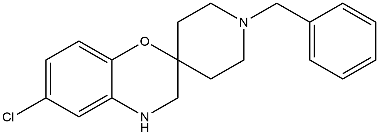 6-Chloro-3,4-dihydro-1'-(phenylmethyl)-spiro[2H-1,4-benzoxazine-2,4'-piperidine Structure