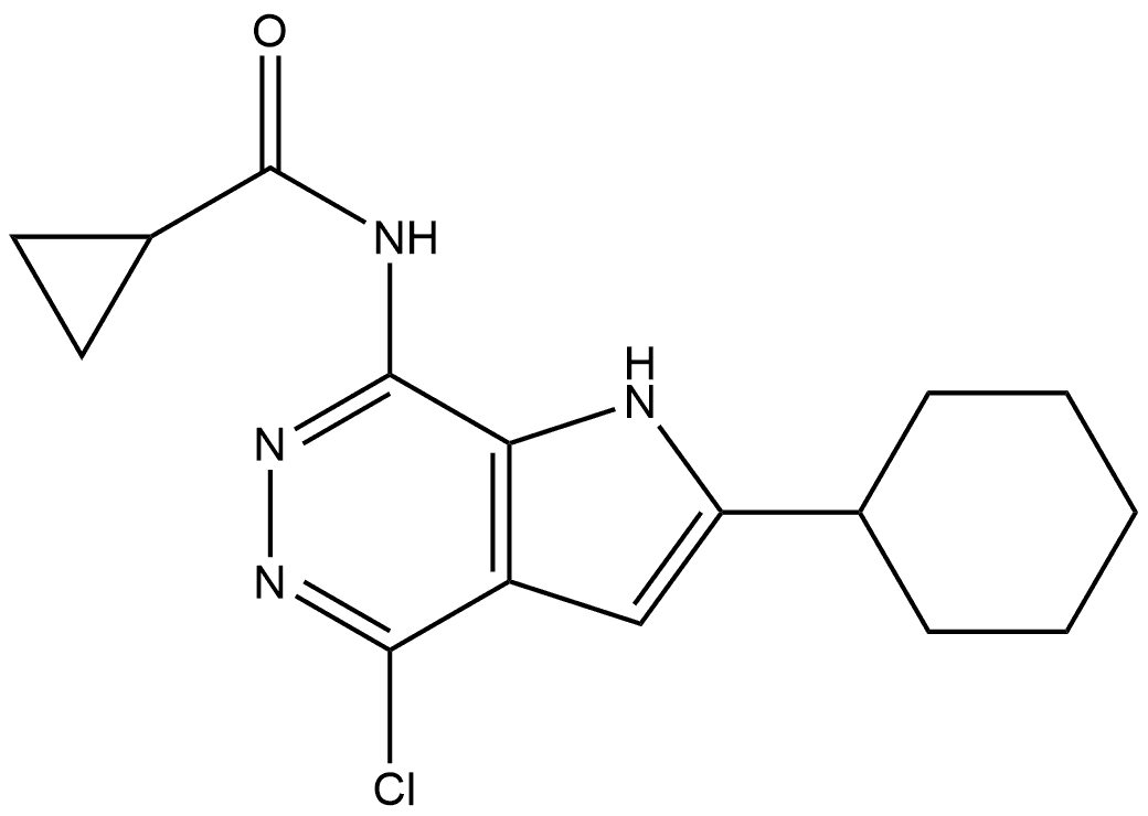 Cyclopropanecarboxylic acid (4-chloro-2-cyclohexyl-1H-pyrrolo[2,3-d]pyridazin-7-yl)-amide Structure