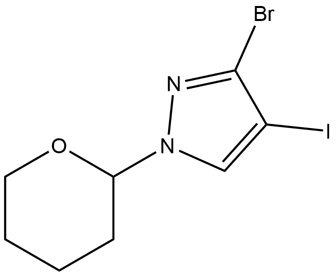 3-Bromo-4-iodo-1-(tetrahydro-pyran-2-yl)-1H-pyrazole Structure