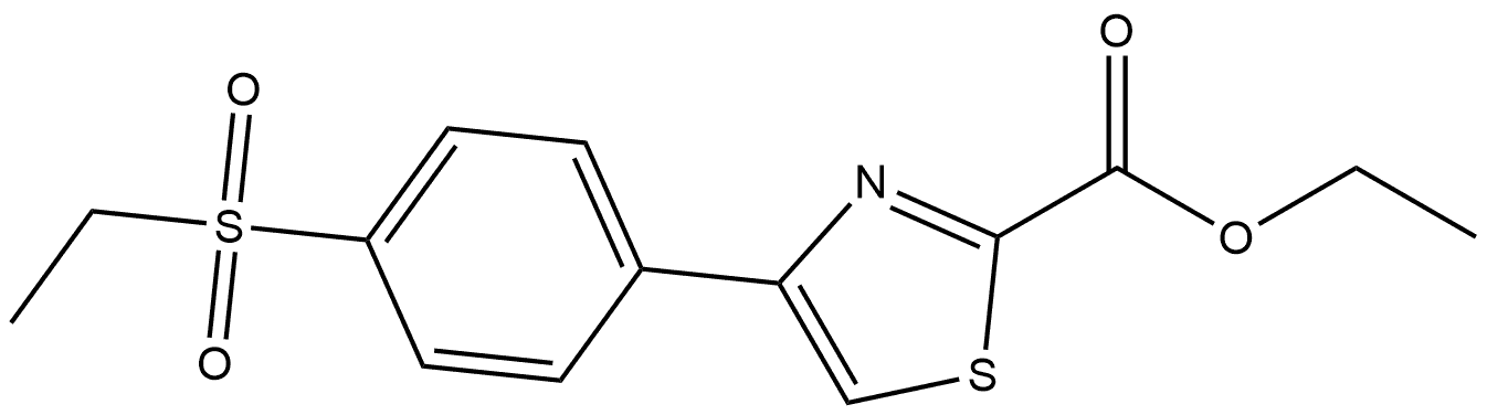 4-(4-Ethanesulfonyl-phenyl)-thiazole-2-carboxylic acid ethyl ester Structure