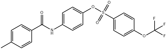 Benzenesulfonic acid, 4-(trifluoromethoxy)-, 4-[(4-methylbenzoyl)amino]phenyl ester Structure