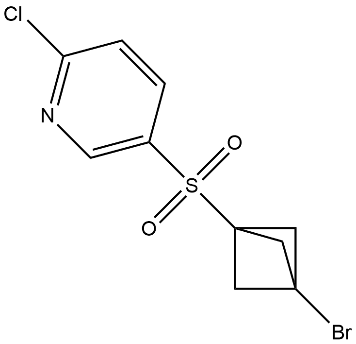 5-[(3-Bromobicyclo[1.1.1]pent-1-yl)sulfonyl]-2-chloropyridine Structure