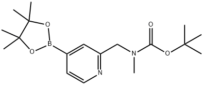 1,1-Dimethylethyl N-methyl-N-[[4-(4,4,5,5-tetramethyl-1,3,2-dioxaborolan-2-yl)-2-pyridinyl]methyl]carbamate 구조식 이미지