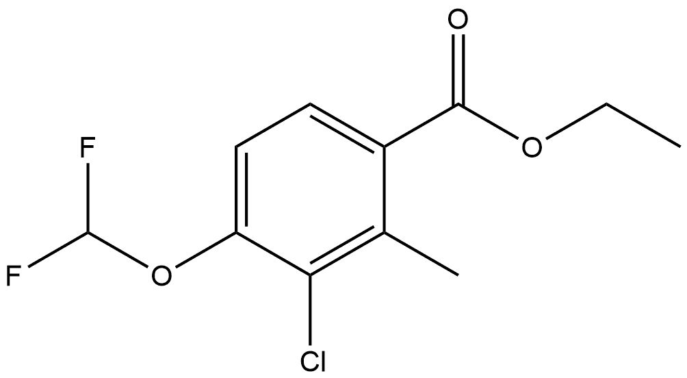 Ethyl 3-chloro-4-(difluoromethoxy)-2-methylbenzoate Structure