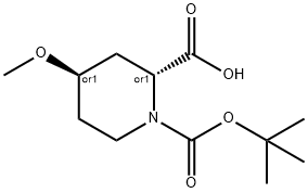 1,2-Piperidinedicarboxylic acid, 4-methoxy-, 1-(1,1-dimethylethyl) ester, (2R,4R)-rel- Structure