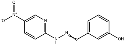 Benzaldehyde,3-hydroxy-, 2-(5-nitro-2-pyridinyl)hydrazone 구조식 이미지