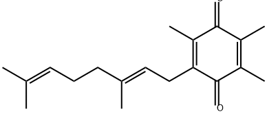 2,5-Cyclohexadiene-1,4-dione, 2-[(2E)-3,7-dimethyl-2,6-octadien-1-yl]-3,5,6-trimethyl- 구조식 이미지