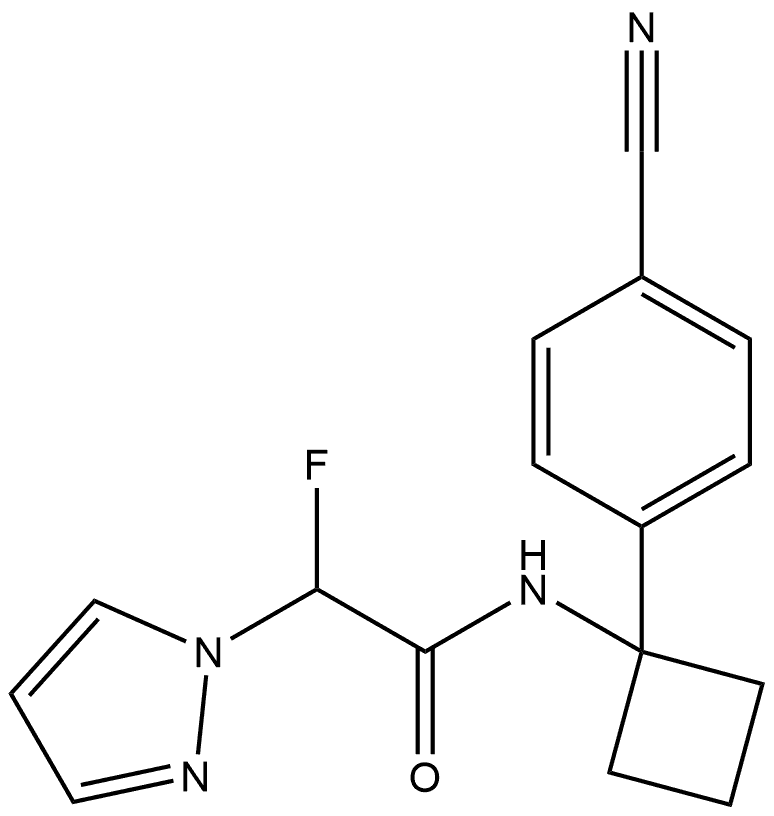 N-1-(4-Cyanophenyl)cyclobutyl-α-fluoro-1H-pyrazole-1-acetamide Structure