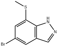 1H-Indazole, 5-bromo-7-(methylthio)- Structure