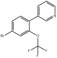 Pyridine, 3-[4-bromo-2-(trifluoromethoxy)phenyl]- Structure