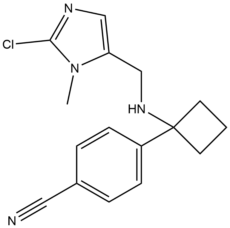 4-1-(2-Chloro-1-methyl-1H-imidazol-5-yl)methylaminocyclobutylbenzonitrile Structure