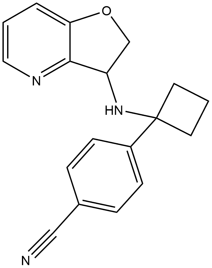 4-1-(2,3-Dihydrofuro3,2-bpyridin-3-yl)aminocyclobutylbenzonitrile Structure