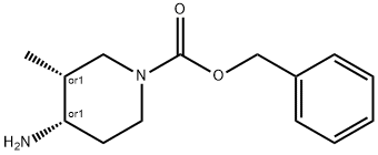 rel-Phenylmethyl (3R,4S)-4-amino-3-methyl-1-piperidinecarboxylate Structure