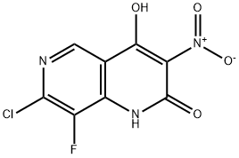 1,6-Naphthyridin-2(1H)-one, 7-chloro-8-fluoro-4-hydroxy-3-nitro- 구조식 이미지