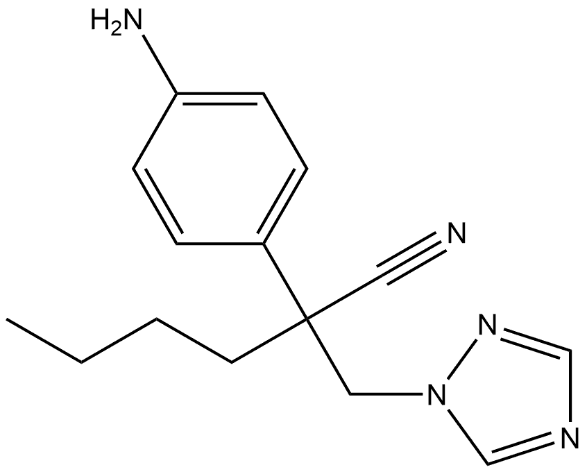 α-(4-Aminophenyl)-α-butyl-1H-1,2,4-triazole-1-propanenitrile Structure