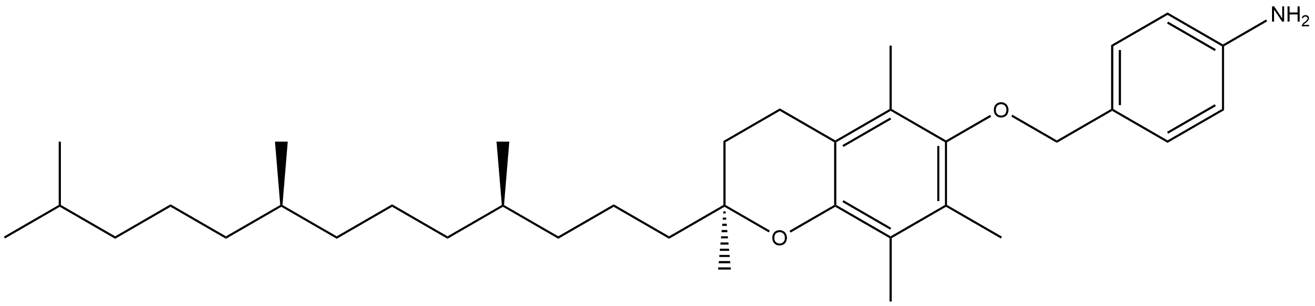 4-[[[(2S)-3,4-Dihydro-2,5,7,8-tetramethyl-2-[(4R,8R)-4,8,12-trimethyltridecyl]-2H-1-benzopyran-6-yl]oxy]methyl]benzenamine Structure