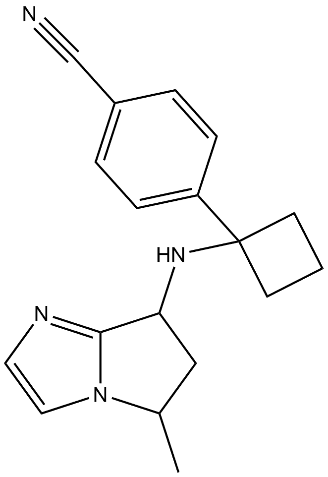 4-1-(6,7-Dihydro-5-methyl-5H-pyrrolo1,2-aimidazol-7-yl)aminocyclobutylbenzonitrile Structure