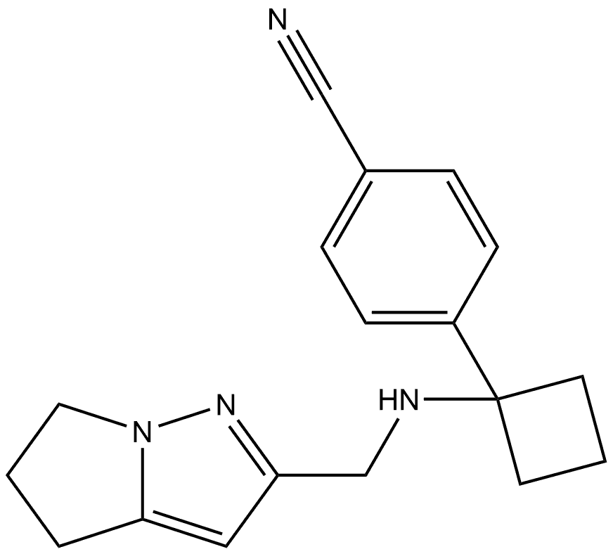 4-1-(5,6-Dihydro-4H-pyrrolo1,2-bpyrazol-2-yl)methylaminocyclobutylbenzonitrile Structure