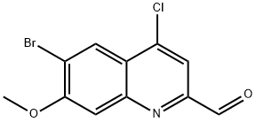 6-Bromo-4-chloro-7-methoxyquinoline-2-carbaldehyde 구조식 이미지