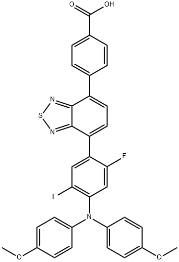 4-[7-[4-[Bis(4-methoxyphenyl)amino]-2,5-difluorophenyl]-2,1,3-benzothiadiazol-4-yl]benzoic acid Structure