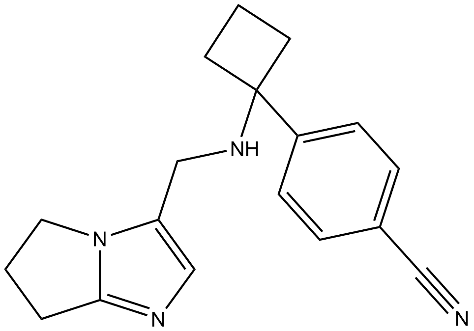 4-1-(6,7-Dihydro-5H-pyrrolo1,2-aimidazol-3-yl)methylaminocyclobutylbenzonitrile Structure