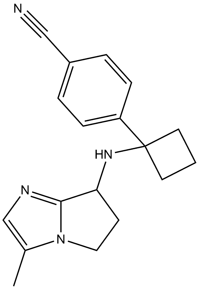 4-1-(6,7-Dihydro-3-methyl-5H-pyrrolo1,2-aimidazol-7-yl)aminocyclobutylbenzonitrile Structure