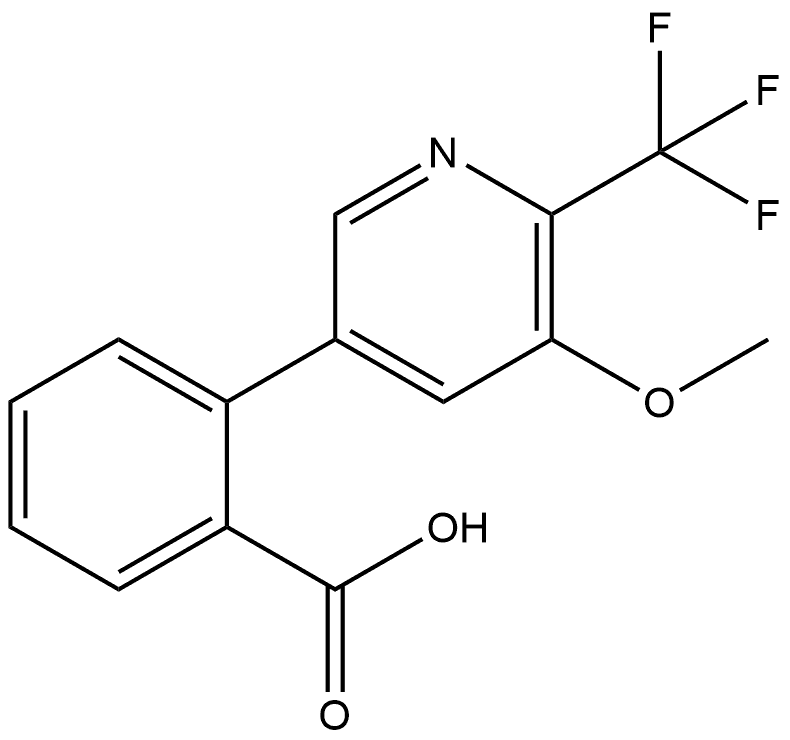 2-[5-Methoxy-6-(trifluoromethyl)-3-pyridinyl]benzoic acid Structure