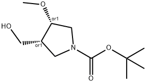 rel-1,1-Dimethylethyl (3R,4S)-3-(hydroxymethyl)-4-methoxy-1-pyrrolidinecarboxylate Structure