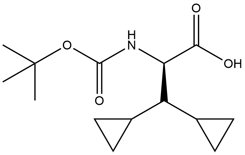 Cyclopropanepropanoic acid, β-cyclopropyl-α-[[(1,1-dimethylethoxy)carbonyl]amino]-, (αR)- Structure